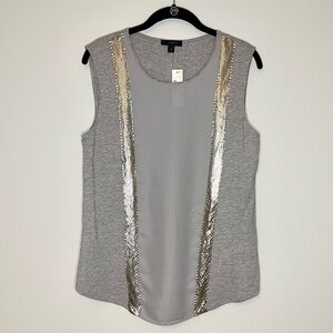 •NWT• J.Crew Gray Mixed Media Tank